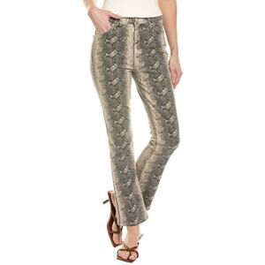 MOTHER The Hustler Flood Ankle Wide Leg animal print Jeans In Boa Babe Size 25
